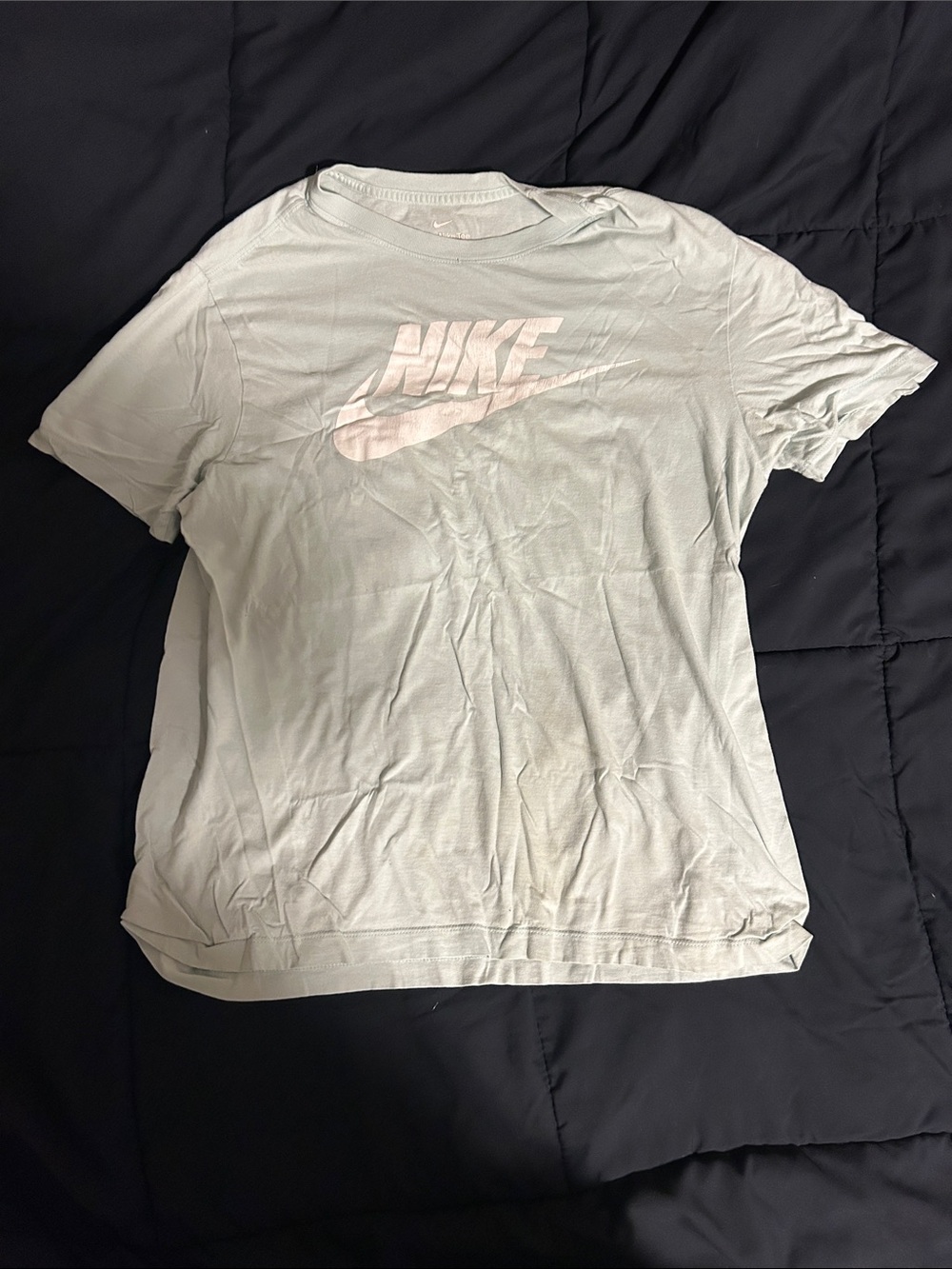 Nike Light Mint Logo Tee with White Swoosh Mens Medium